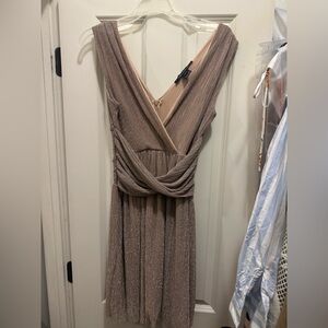 French Connection Shimmering Tan Backless Dress